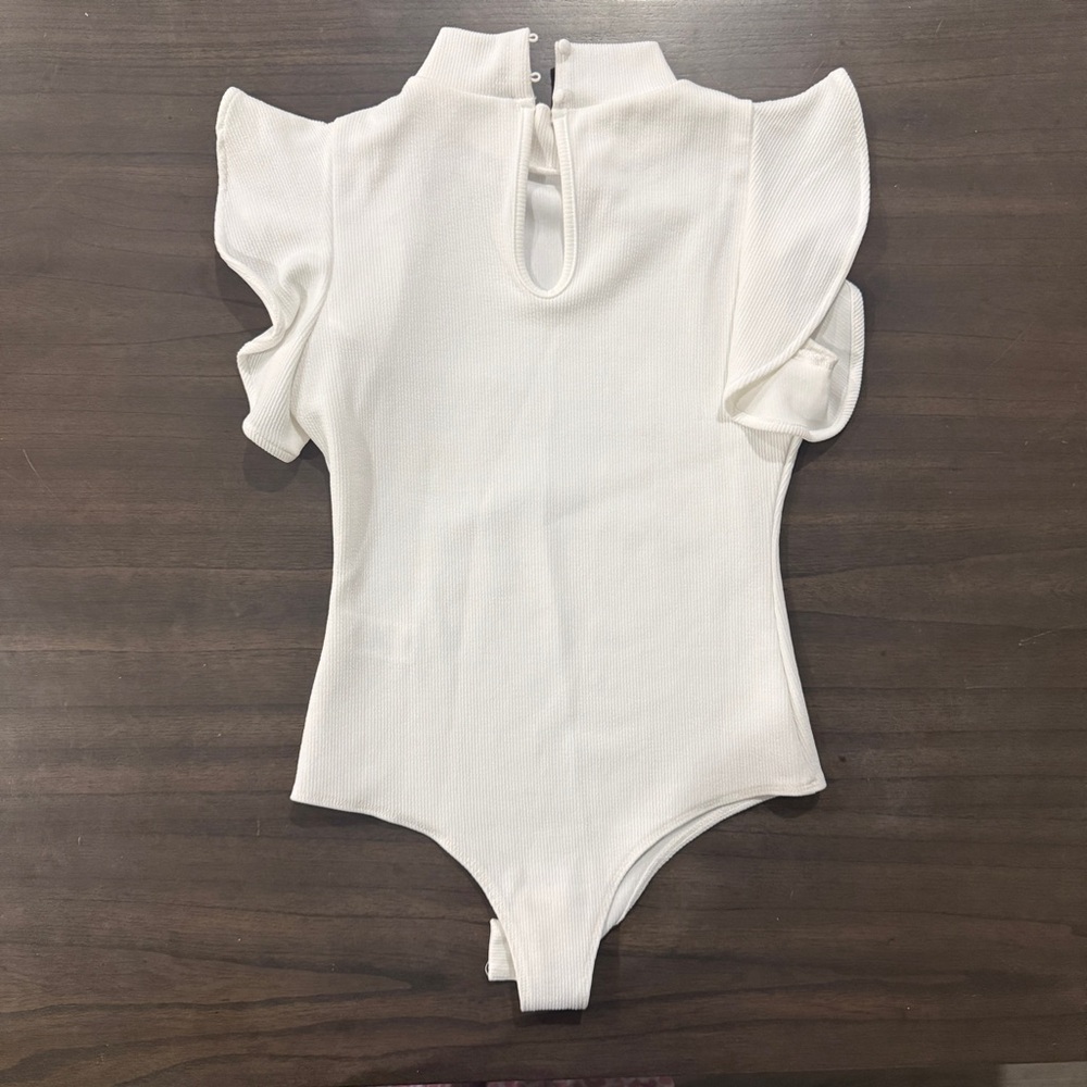 TCEC White Ribbed Bodysuit - Picture 2 of 3